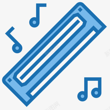 口琴音乐85蓝色图标图标
