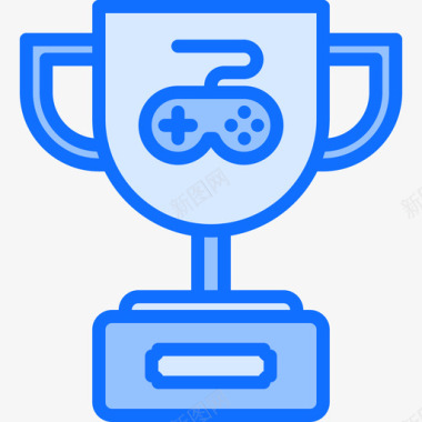 奖杯电子游戏14蓝色图标图标