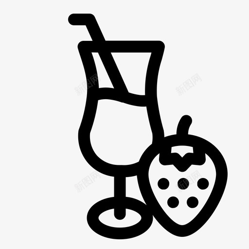 草莓汁饮料玻璃杯图标svg_新图网 https://ixintu.com 概述 玻璃杯 草莓 饮料