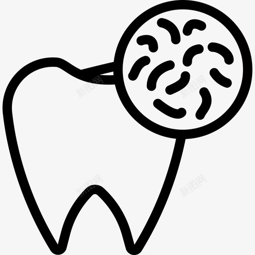 细菌牙齿18线状图标svg_新图网 https://ixintu.com 牙齿 线状 细菌