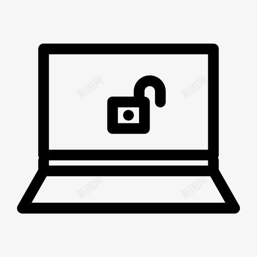 笔记本电脑解锁免费在线图标svg_新图网 https://ixintu.com 不安全 免费 在线 技术 用户界面 电脑 笔记本 解锁