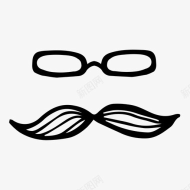 男人眼镜胡子图标图标