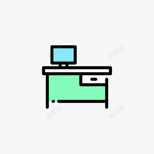书桌卧室12线性颜色图标svg_新图网 https://ixintu.com 书桌 卧室 线性 颜色