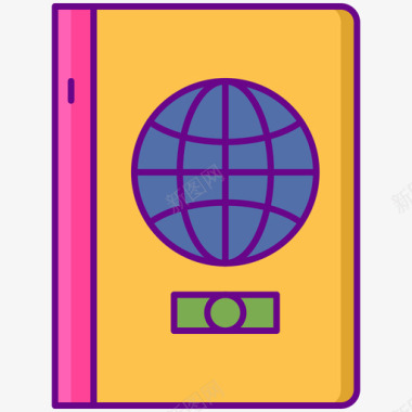 护照暑期旅行1正色图标图标