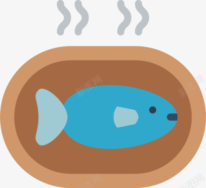 鱼东方食物4扁平图标图标