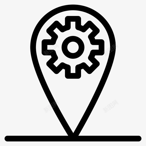 齿轮位置地图针图标svg_新图网 https://ixintu.com 位置 地图 旅行 设置 齿轮