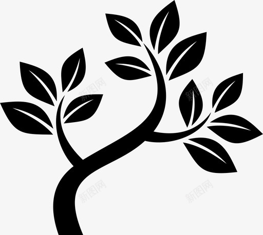 树树枝花园图标svg_新图网 https://ixintu.com 大自然 树叶 树枝 花园