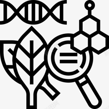 生物学生物技术2线性图标图标