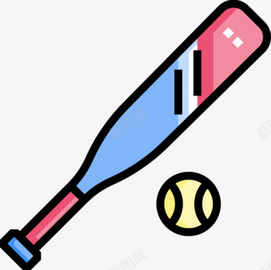 棒球美国12线性颜色图标图标