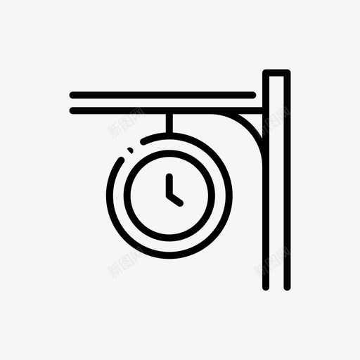 时钟火车和铁路线性图标svg_新图网 https://ixintu.com 时钟 火车 线性 铁路
