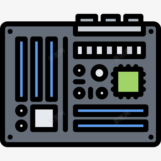 主板电脑53彩色图标svg_新图网 https://ixintu.com 主板 彩色 电脑53