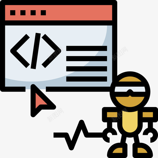 代码机器人工程6线性颜色图标svg_新图网 https://ixintu.com 代码 工程 机器人 线性 颜色