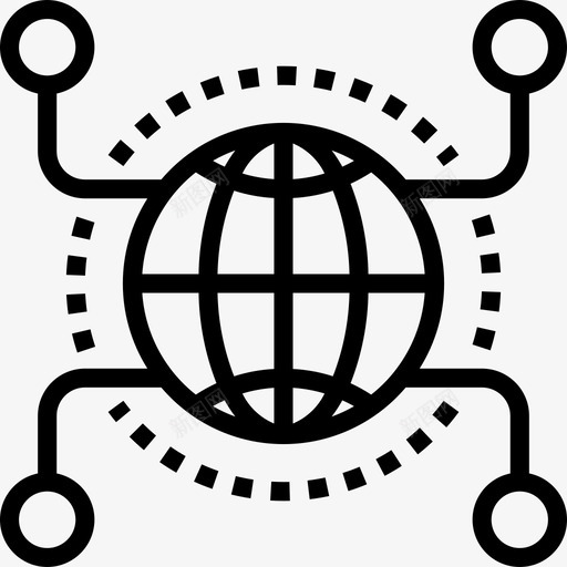 全球计算机网络线性图标svg_新图网 https://ixintu.com 全球 线性 计算机网络