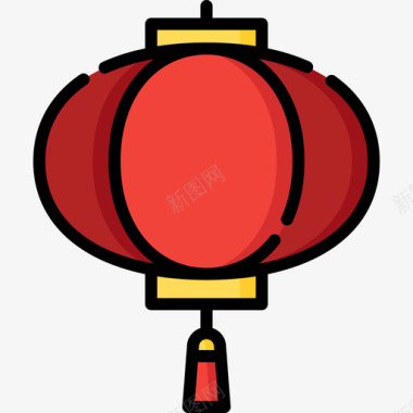 灯笼中国45线颜色图标图标