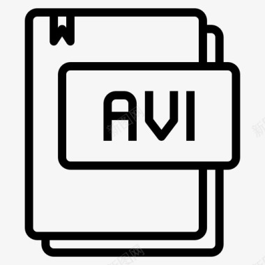 Avi文件类型14线性图标图标