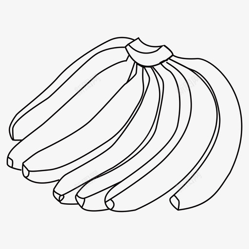 香蕉svg_新图网 https://ixintu.com 扁平 水果 简约 线性 香蕉 黑白香蕉