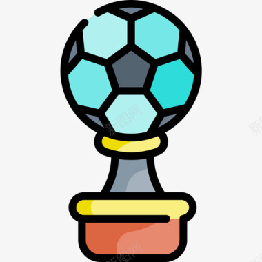 足球奖名气18线性颜色图标图标