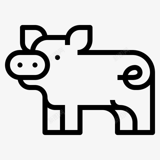 猪动物农场图标svg_新图网 https://ixintu.com 农业 农场 动物 猪 王国 野生动物