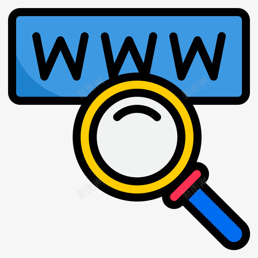 Wwwinternet和浏览器3线性颜色图标svg_新图网 https://ixintu.com Www internet和浏览器3 线性颜色