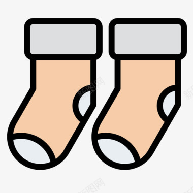 袜子女式时尚4线性颜色图标图标