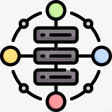 服务器互联网技术18线性颜色图标图标