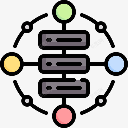 服务器互联网技术18线性颜色图标svg_新图网 https://ixintu.com 互联网 技术 服务器 线性 颜色