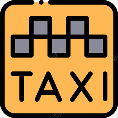 出租车公共标志6线形颜色图标图标
