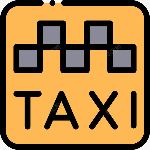 出租车公共标志6线形颜色图标svg_新图网 https://ixintu.com 公共 出租车 标志 线形 颜色