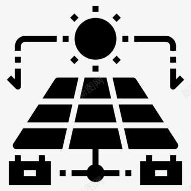 太阳能电池板生态195填充图标图标