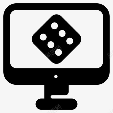 在线骰子游戏赌场骰子立方体图标图标