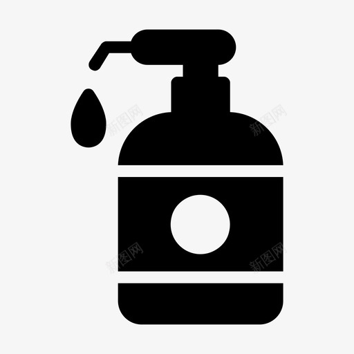 洗发水清洁卫生图标svg_新图网 https://ixintu.com 医疗卫生 卫生 标志 洗发水 液体 清洁 肥皂