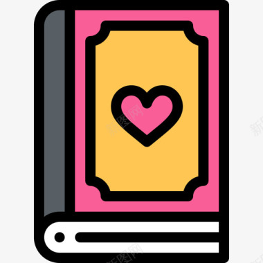 书籍情人节55线性颜色图标图标