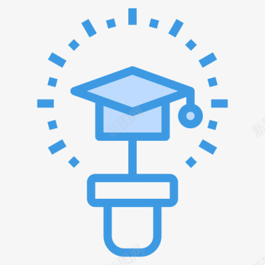 理念教育和学习15蓝色图标图标