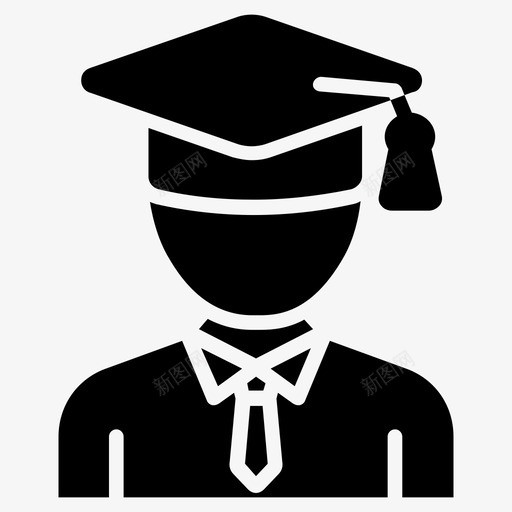 毕业学士学位图标svg_新图网 https://ixintu.com 学位 学士 学生 教育线符号 文凭 毕业