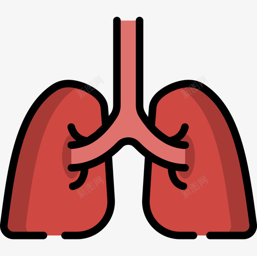 肺医学148线色图标svg_新图网 https://ixintu.com 医学148 线色 肺