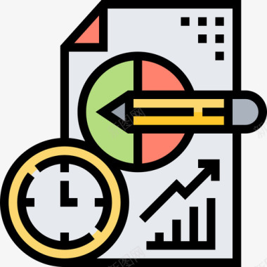 分析时间管理48线性颜色图标图标