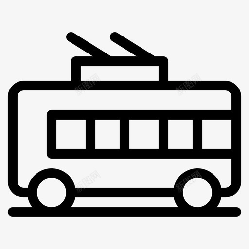公共汽车运输工具无轨电车图标svg_新图网 https://ixintu.com 公共汽车 工具 无轨电车 运输工具