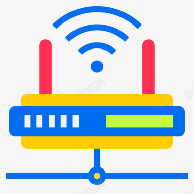 路由器计算机和网络扁平图标图标