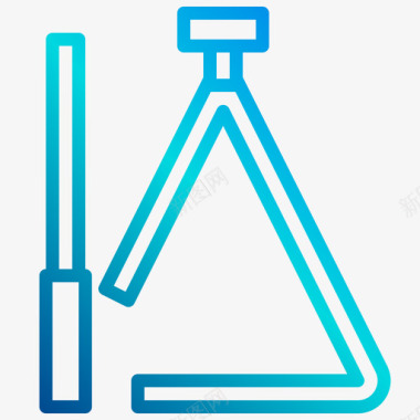 三角形雷鬼音乐1线性渐变图标图标