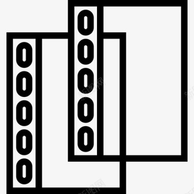 文件夹办公室供应商线性图标图标