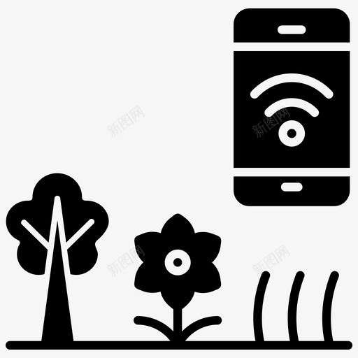 信号农业智能农场图标svg_新图网 https://ixintu.com blackfill smartfarm wifi 信号 农业 农场 智能