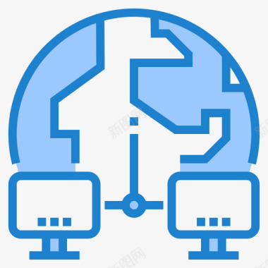 互联网计算机和网络2蓝色图标图标
