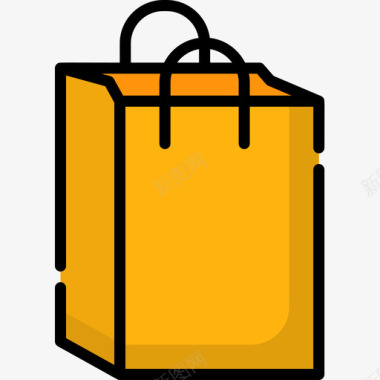 购物袋超市35线性颜色图标图标