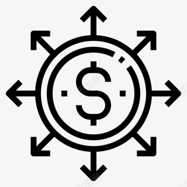 美元硬币金融科技23直线型图标图标