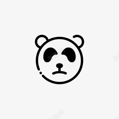 熊猫动物头6直系图标图标