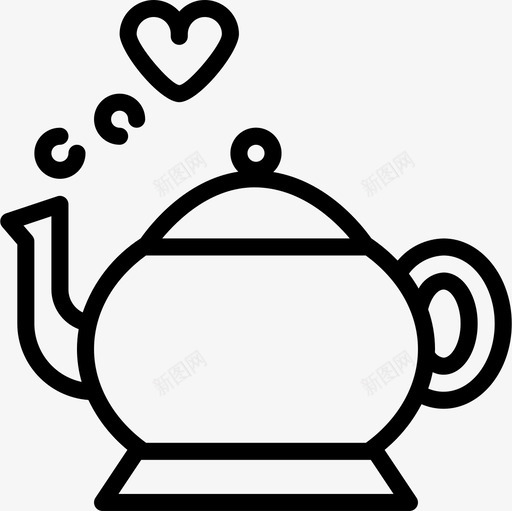 茶壶浪漫33轮廓图标svg_新图网 https://ixintu.com 浪漫 茶壶 轮廓