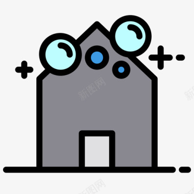 房屋清洁家居护理2线性颜色图标图标