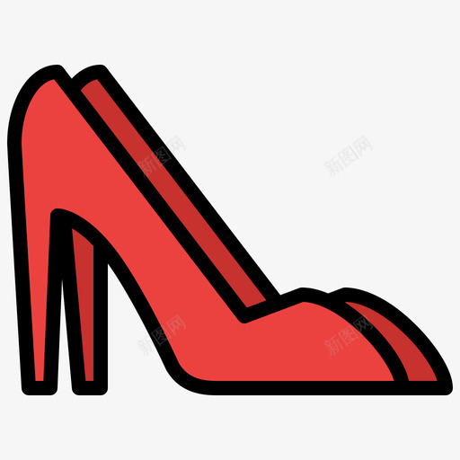 高跟鞋女性时尚4线性颜色图标svg_新图网 https://ixintu.com 女性时尚 线性 颜色 高跟鞋