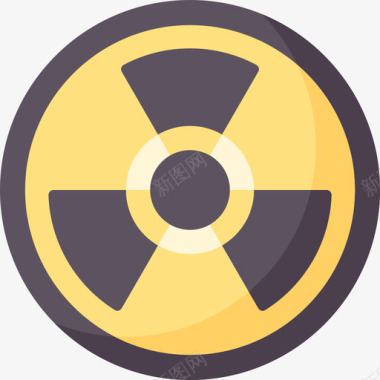 放射性核6扁平图标图标