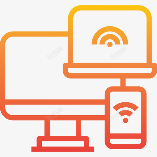 连接计算机网络6梯度图标svg_新图网 https://ixintu.com 梯度 计算机网络 连接